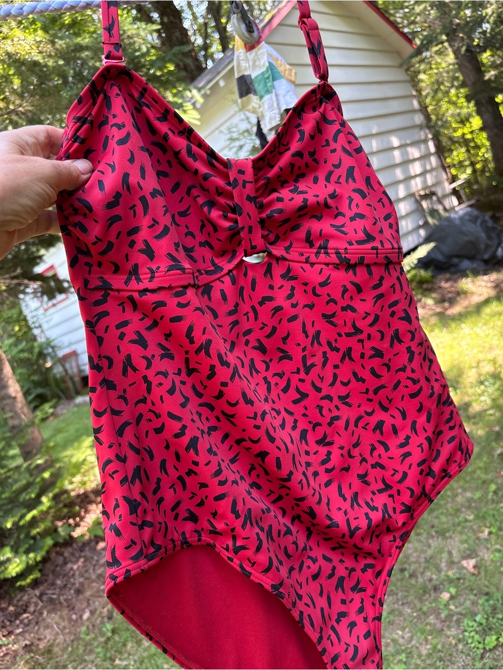 🇬🇧Red Black M&S Printed One-Piece Swimsuit